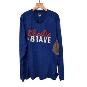 Old Navy Active Go Dry Shirt‎ Long Sleeve "We Are The Brave" Blue XXL 2XL